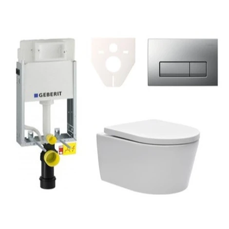 Cenovo zvýhodnený závesný WC set Geberit na zamurovanie + WC SAT Brevis SIKOGE1W8