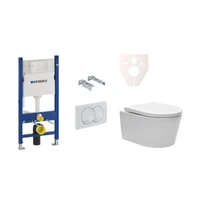 Cenovo zvýhodnený závesný WC set Geberit do ľahkých stien / predstenová montáž + WC SAT Brevis S