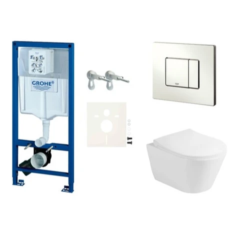 Cenovo zvýhodnený závesný WC set GROHE do ľahkých stien / predstenová montáž + WC Glacera Ava SI