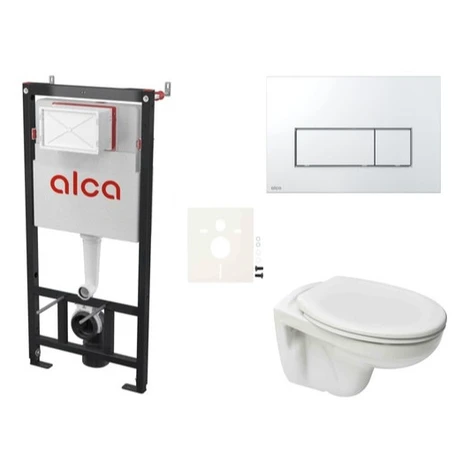 Cenovo zvýhodnený závesný WC set Alca do ľahkých stien / predstenová montáž + WC Ceramia S-Line 