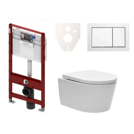 Cenovo zvýhodnený závesný WC set TECE do ľahkých stien / predstenová montáž + WC SAT Brevis SIKO