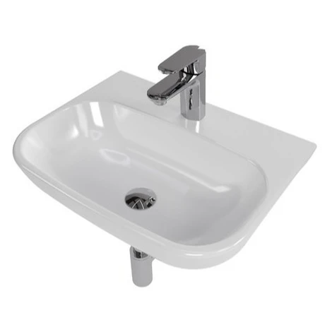 Kúpeľňový set závesného umývadla Brevis 50 cm, pákové batérie Lucida, sifónu, prietočnej zátky a SAT