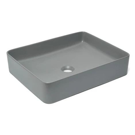 Umývadlo na dosku SAT Infinitio 50x40 cm šedá mat bez prepadu SATINF5040LGRM