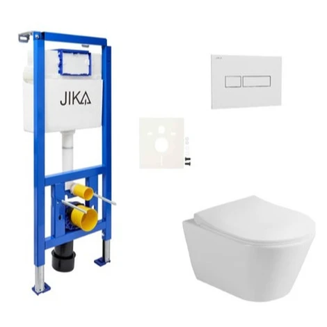 Cenovo zvýhodnený závesný WC set Jika do ľahkých stien / predstenová montáž + WC Glacera Ava SIK