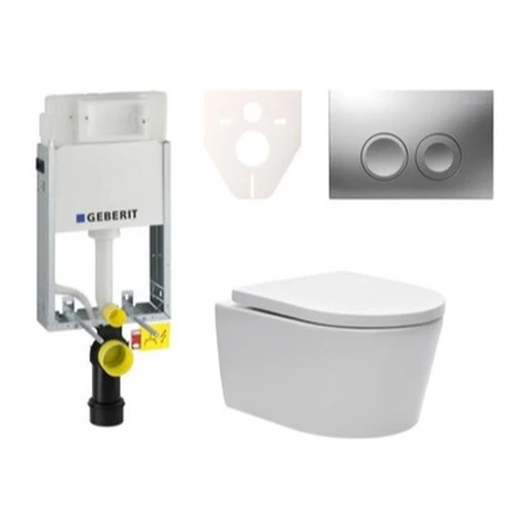 Cenovo zvýhodnený závesný WC set Geberit na zamurovanie + WC SAT Brevis SIKOGE1W3