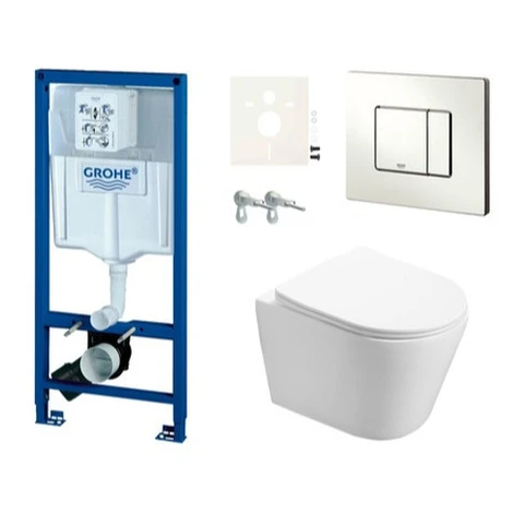 Cenovo zvýhodnený závesný WC set Grohe do ľahkých stien / predstenová montáž + WC SAT Infinitio 