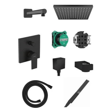 Sprchový systém Hansgrohe vrátane podomietkového telesa matná čierna HGBAL2