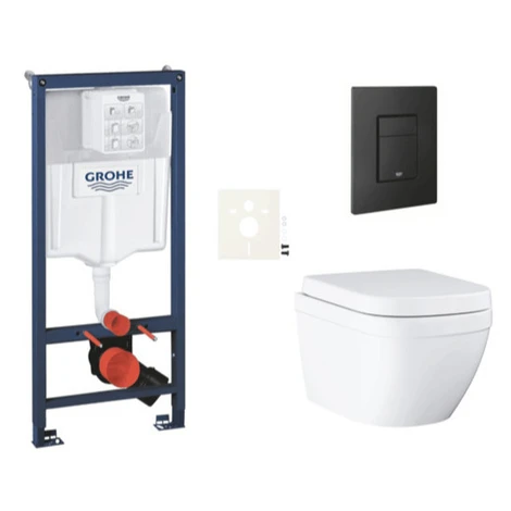 Závesný WC set do ľahkých stien / predstenová montáž GROHE Euro Ceramic SIKOGRSEUEKF0