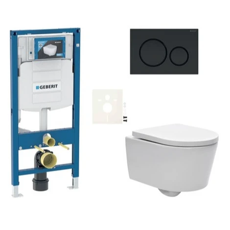 Závesný WC set Geberit do ľahkých stien / predstenová + WC SAT Brevis SIKOGESBRES20BL
