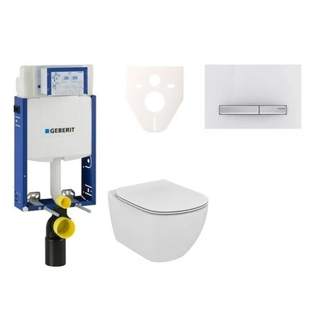 Cenovo zvýhodnený závesný WC set Geberit na zamurovanie + WC Ideal Standard Tesi 110.302.00.5NE8