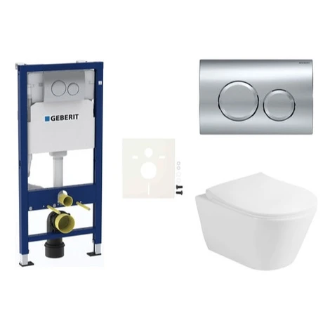 Cenovo zvýhodnený závesný WC set Geberit do ľahkých stien / predstenová montáž + WC Glacera Ava 