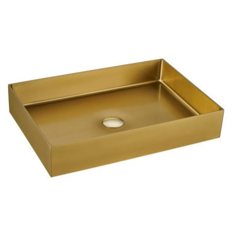 Umývadlo na dosku v zlatej farbe SAT Aurum 55x38 cm bez prepadu SATAUR5538BG
