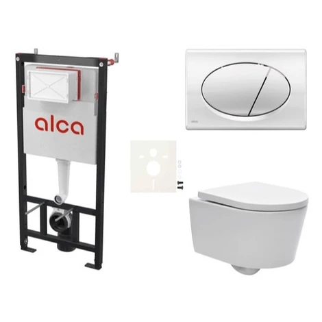 Cenovo zvýhodnený závesný WC set Alca do ľahkých stien / predstenová montáž + WC SAT Brevis SIKO