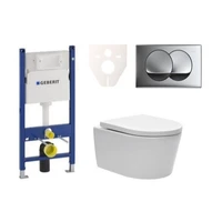 Cenovo zvýhodnený závesný WC set Geberit do ľahkých stien / predstenová montáž + WC SAT Brevis S