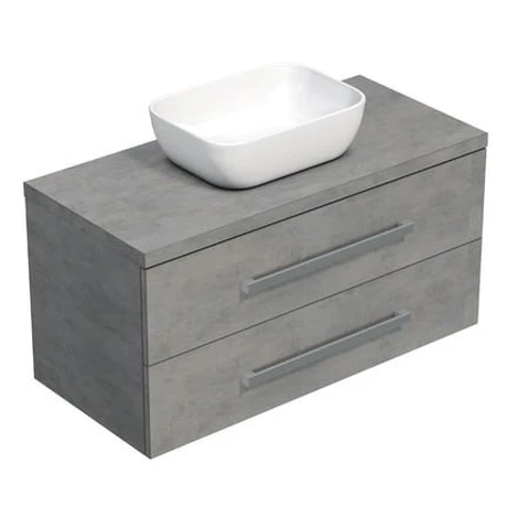 Kúpeľňová skrinka s doskou SAT Cube Way 100x53x46 cm betón mat CUBE461003BESAT45