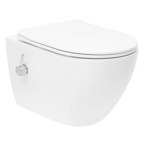 WC s bidetom závesné SAT Fusion vírové vrátane dosky softclose, so zadným odpadom SATFUS11BFC