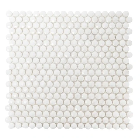 Kamenná mozaika Premium Mosaic Stone bílá 30x30 cm leštěná STMOSDIA15WHP