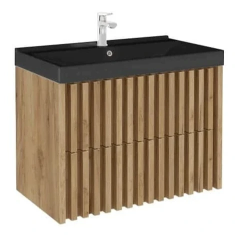 Kúpeľňová skrinka s umývadlom SAT Delano 80x46 cm dub mat DELANO80ZDUMB