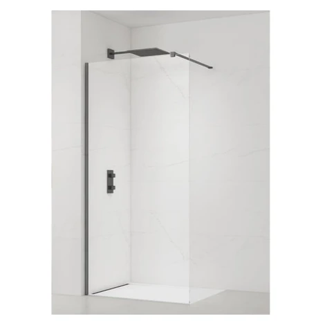 Sprchová zástena Walk-in 90 cm SAT vo farbe profilu PVD Gun metal SATBWI90PRGM
