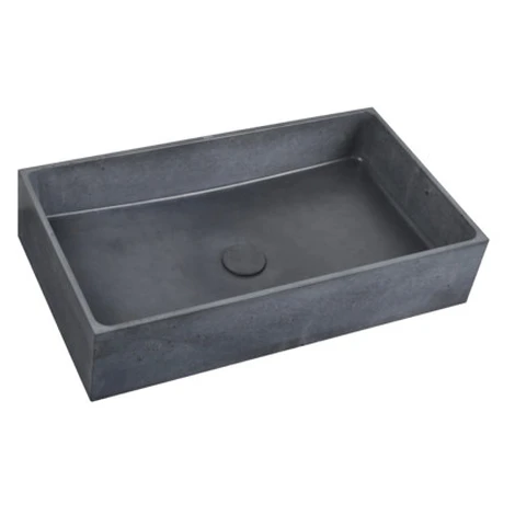 Umývadlo na dosku SAT Cementovo 64x36,5 cm antracit mat bez prepadu CEM6437A