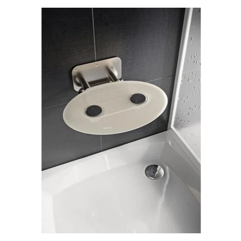 Ravak OVO P sprchové sedátko sklopné š. 41 cm priesvitne biela B8F0000049