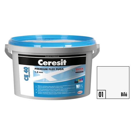 Hmota škárovacia Ceresit CE 40 Aquastatic 2 kg biela
