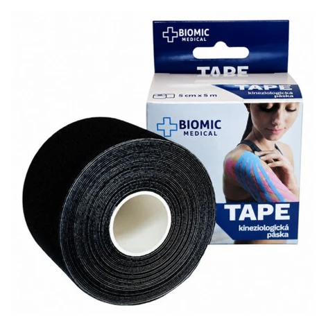 BIOMIC Tape kineziologická tejpovacia páska čierna 5 x 5 cm 1 x 1 ks