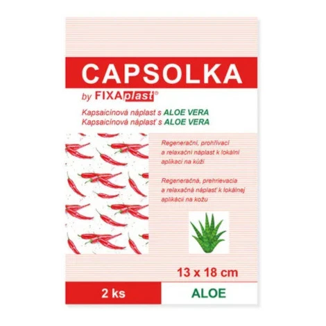 CAPSOLKA Hrejivá kapsaicínová náplasť s aloe vera 13 x 18 cm 2 ks