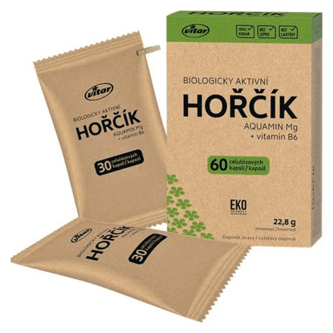 VITAR Horčík aquamin Mg + vitamín B6 EKO 60 kapsúl Vitar Veteriane