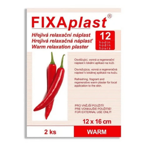 FIXAPLAST Kapsaicínová hrejivá náplasť warm 12 x 16 cm 2 ks