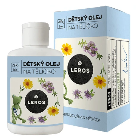 LEROS Bio detský olej na telíčko s materinou dúškou a nechtíkom 100 ml