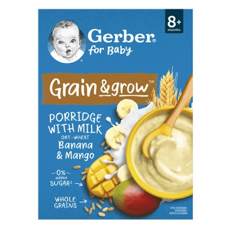 GERBER For baby mliečna kaša pšenično-ovsená banán a mango 8m+ 200 g
