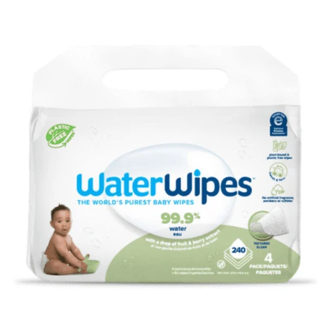 WATERWIPES Obrúsky vlhčené bez plastov 4 x 60 ks