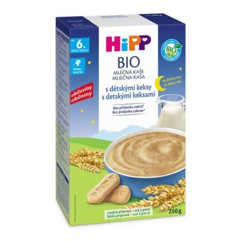 HIPP BIO Mliečna kaša dobrú noc s detskými keksami 250 g