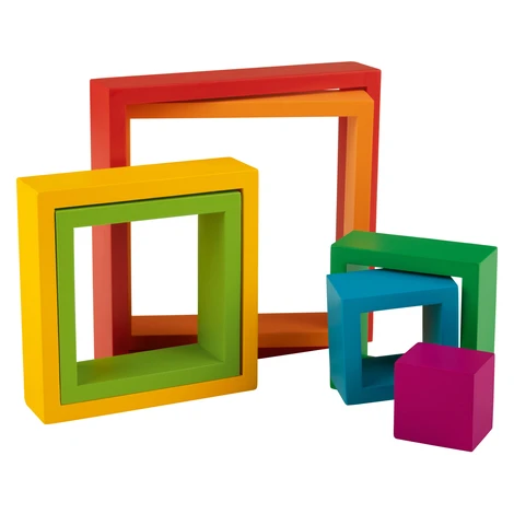 Playtive Drevená hračka Montessori (drevená dúha – štvoruholníky)