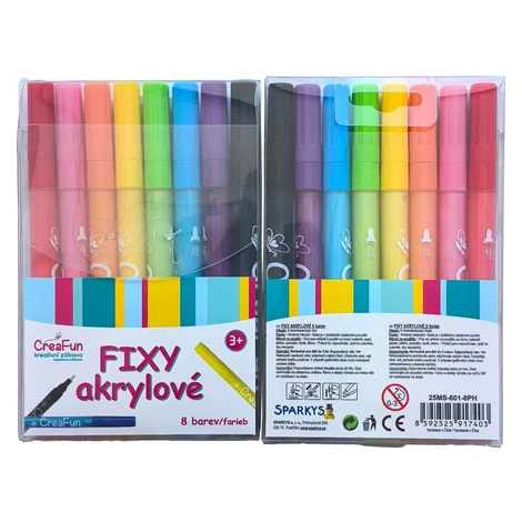 Sparkys CreaFun - fixky akrylové 8 farieb