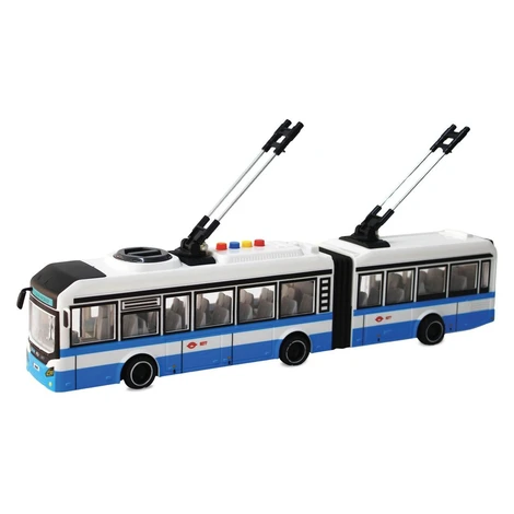 Sparkys CITY SERVICE CAR - 1:16 Kĺbový trolejbus - modrý na setrvačník so zvukmi
