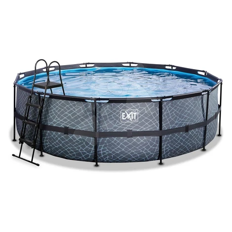 Bazén s pieskovou filtráciou Stone pool Exit Toys kruhový oceľová konštrukcia 450*122 cm šedý od