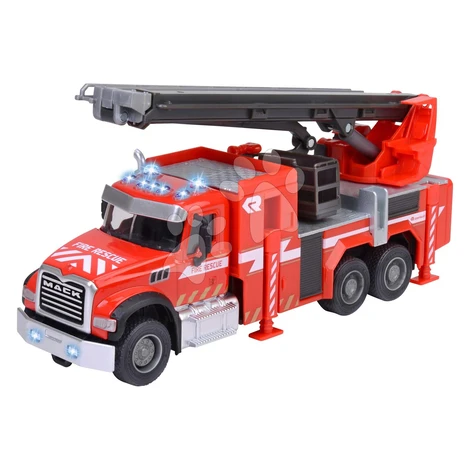 Autíčko hasičské Mack Granite Fire Truck Majorette kovové so zvukom a svetlom dĺžka 22 cm