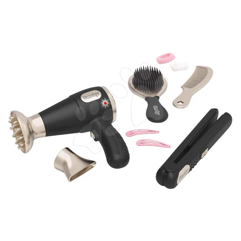 Kaderníčka s elektronickým sušičom na vlasy My Beauty Hair Set Smoby s kulmou kefou hrebeňom a d