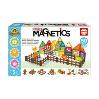 Stavebnica magnetická Zoo Magnetics Park Zoo Educa 50 farebných dielikov so 4 figúrkami zvierati