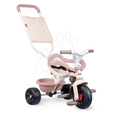 Trojkolka Be Fun Comfort Tricycle Pink Smoby s dvojitou vodiacou tyčou a taškou od 10 mes
