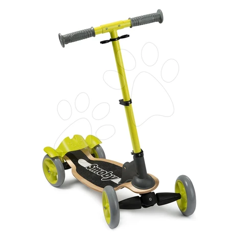 Drevená kolobežka štvorkolesová Wooden Scooter Smoby s intuitívnym ovládaním a výškovo nastavite