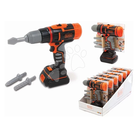 Elektronická vŕtačka Black&Decker Electrical Drill Smoby s nadstavcami so svetlom