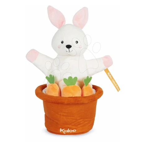 Plyšový zajačik bábkové divadlo Robin Rabbit Kachoo Kaloo prekvapenie v kvetináči 25 cm pre najm