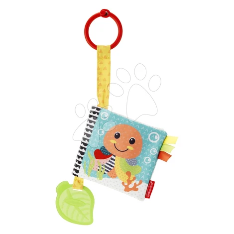 Textilná knižka Zvieratká Link & Squeak Animal Crinkle Book Infantino s hryzátkom od 0 mes