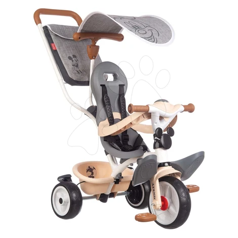 Trojkolka a kočík v jednom s vysokou opierkou Mickey Disney Baby Balade Plus Tricycle Smoby s br