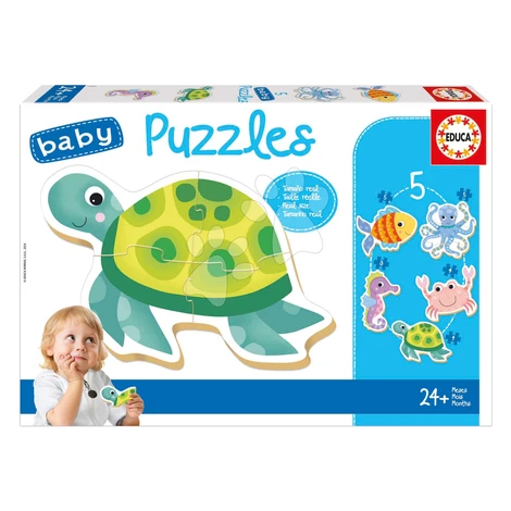Baby puzzle Morské zvieratká Educa 5-obrázkové od 24 mes