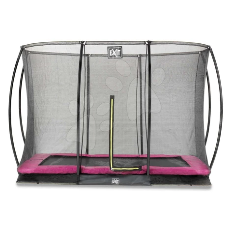 Trampolína s ochrannou sieťou Silhouette Ground Pink Exit Toys prízemná 214*305 cm ružová