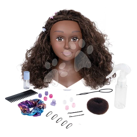Česacia hlava pre kaderníčku s tmavými vlasmi My Beauty Styling Head Smoby vytváranie účesov s 2